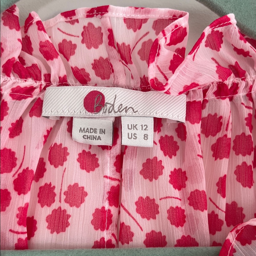 Boden Florence Pink Floral Blouse Size 8 - Picture 2 of 9